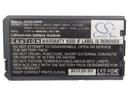 14.8V, 4400mAh, Li-ion Battery fits Dell, Inspiron 1000, Inspiron 1200, 65.12Wh