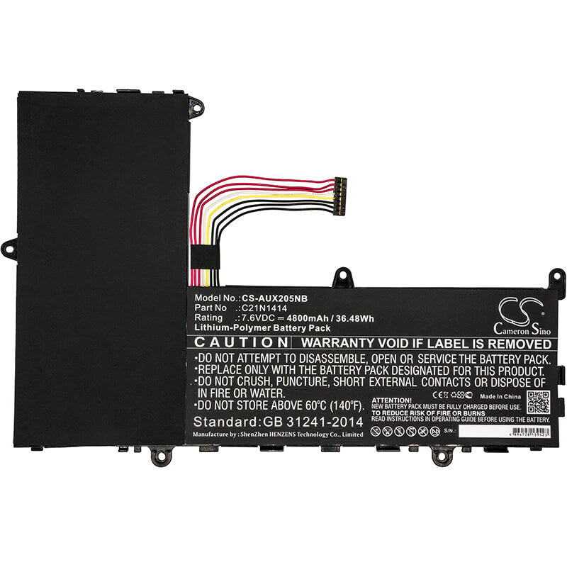 7.6V, 4800mAh, Li-Polymer Battery fits Asus, Ckse321d1, Eeebook F205ta, 36.48Wh