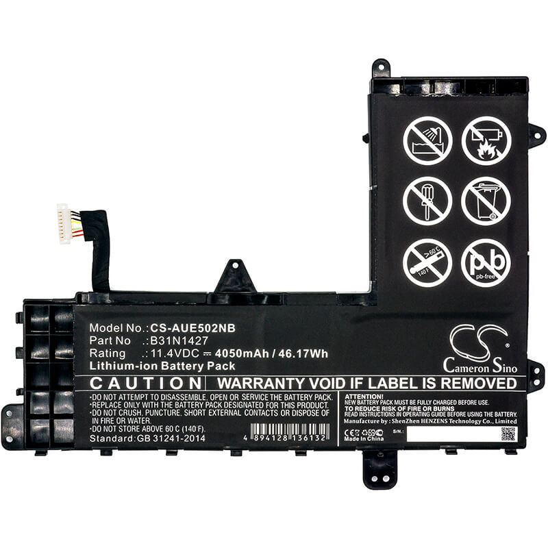 11.4V, 4050mAh, Li-ion Battery fits Asus, E502m, E502ma, 46.17Wh