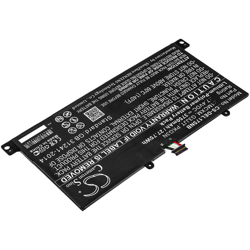 7.4V, 3750mAh, Li-Polymer Battery fits Dell, Latitude 5175, Latitude 5179, 27.75Wh