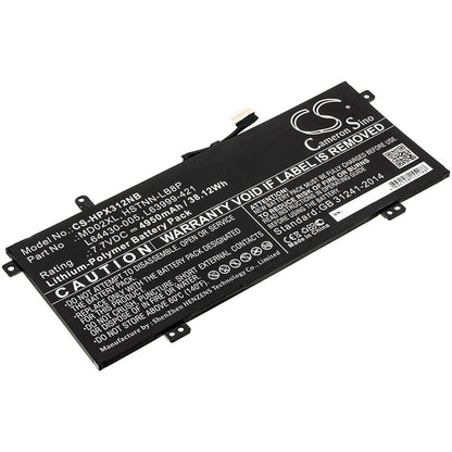 7.7V, 4950mAh, Li-Polymer Battery fits Hp, Chromebook X360 12b-ca0000ng, Chromebook X360 12b-ca0000ns, 38.115Wh