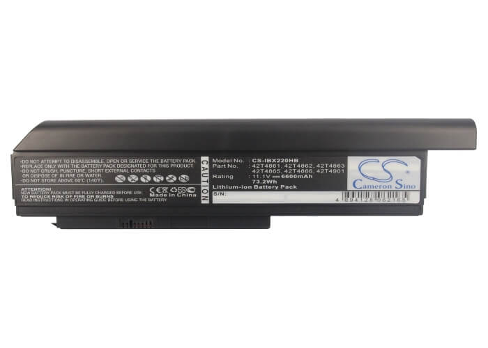 11.1V, 6600mAh, Li-ion Battery fits Lenovo, Thinkpad X220, Thinkpad X220i, 73.26Wh