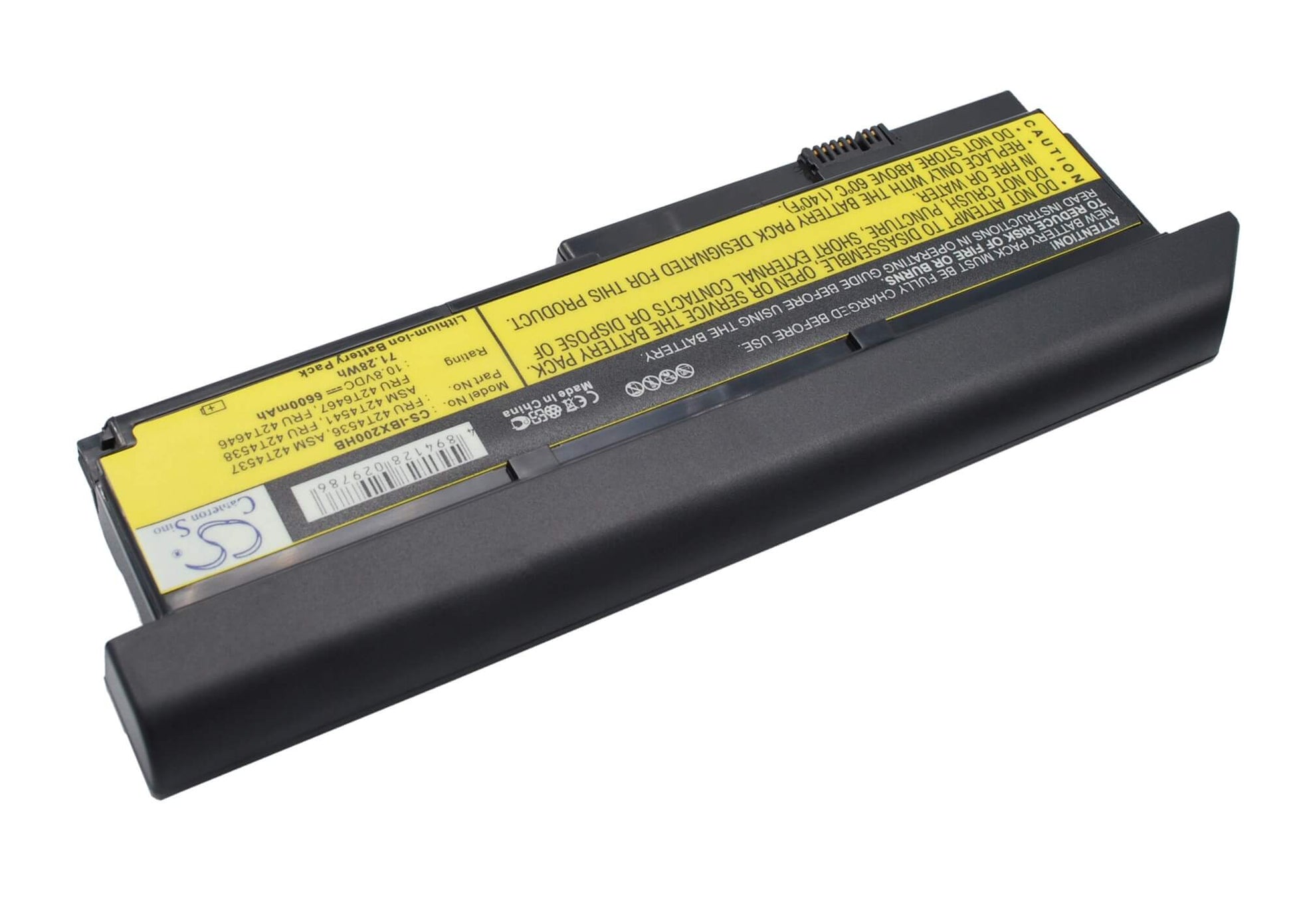 10.8V, 6600mAh, Li-ion Battery fits Lenovo, Thinkpad Elite X200, Thinkpad Elite X200s, 71.28Wh