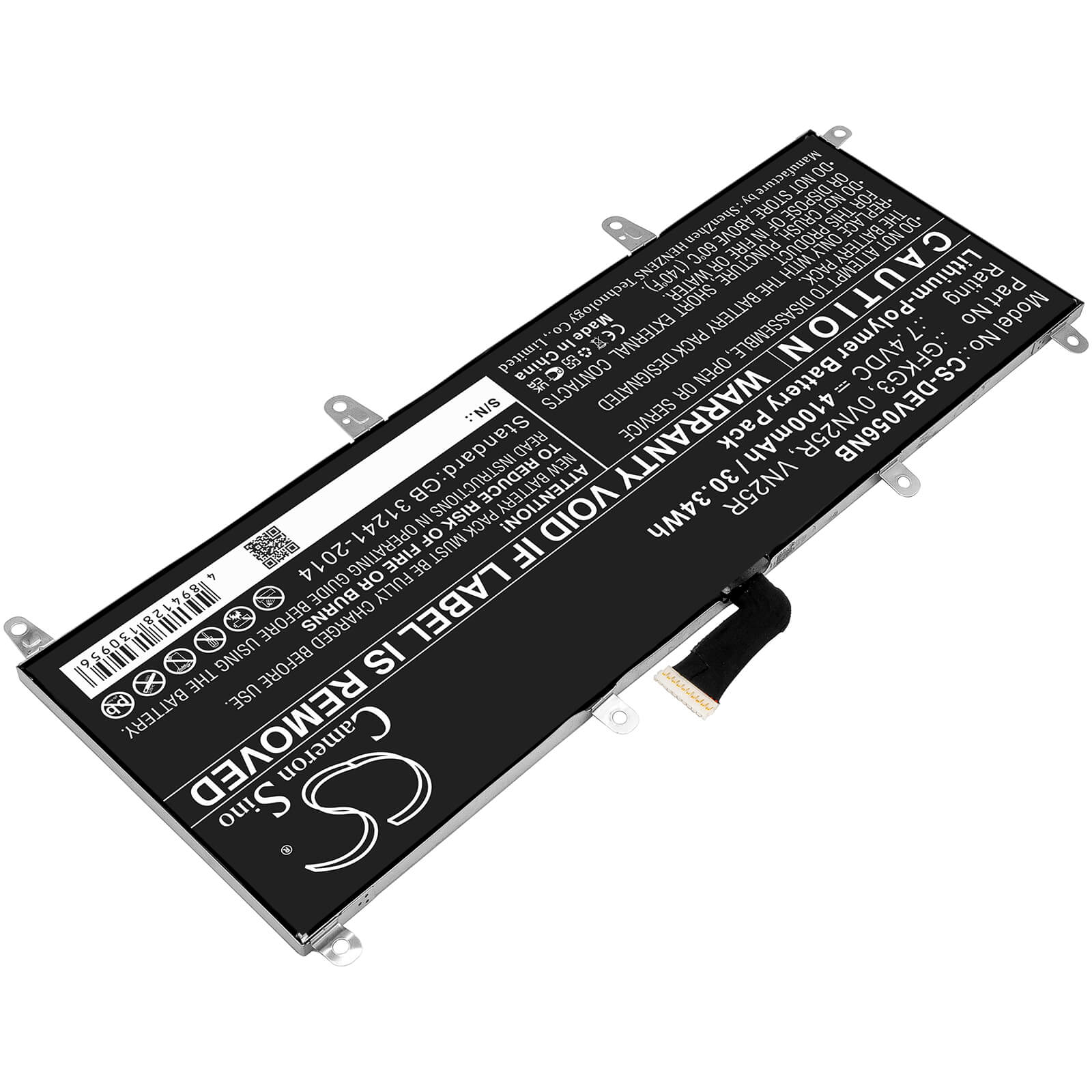CS-DEV056NB, Notebook, Laptop 7.4V, 4100mAh, Li-Polymer Battery fits Dell, Venue 10 Pro, Venue 10 Pro 5056, 30.34Wh