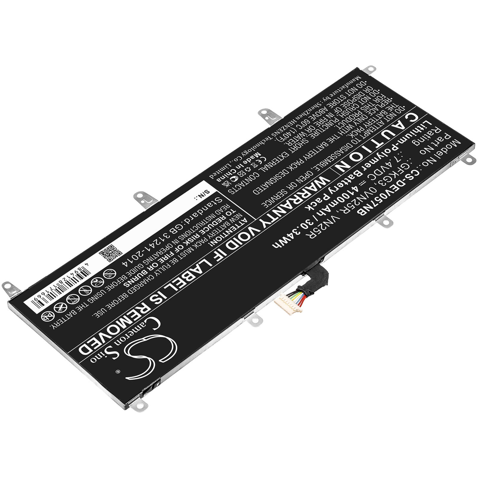 CS-DEV057NB, Notebook, Laptop 7.4V, 4100mAh, Li-Polymer Battery fits Dell, Venue 10 Pro, Venue 10 Pro 5056, 30.34Wh