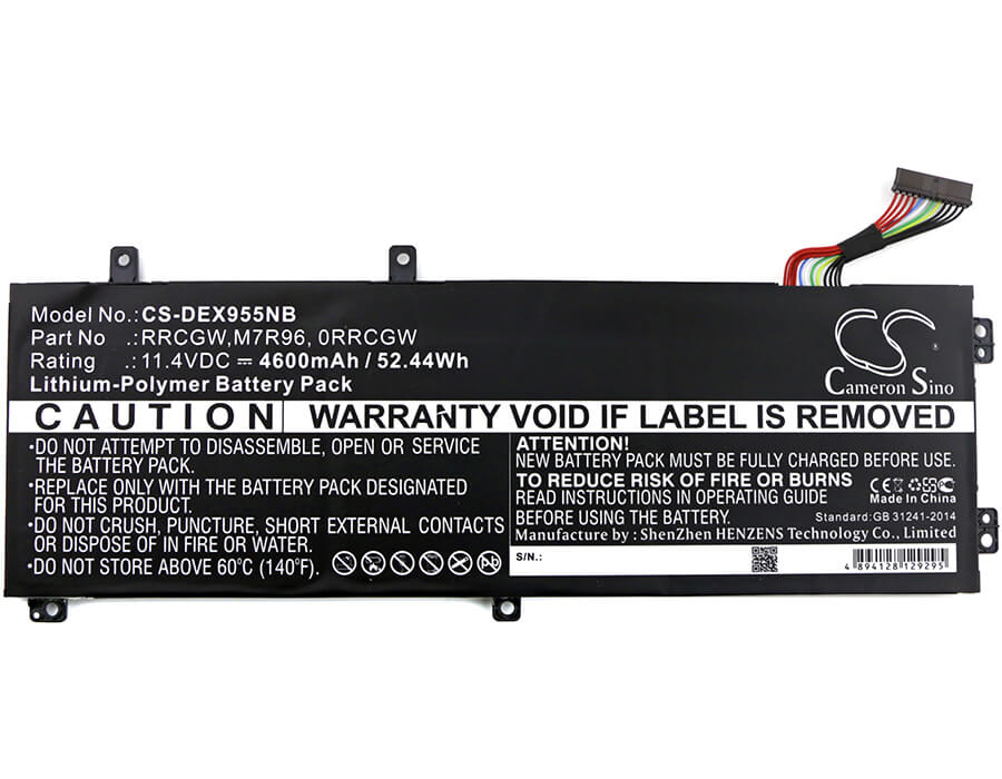 11.4V, 4600mAh, Li-Polymer Battery fits Dell, P56f002, P83f, 52.44Wh