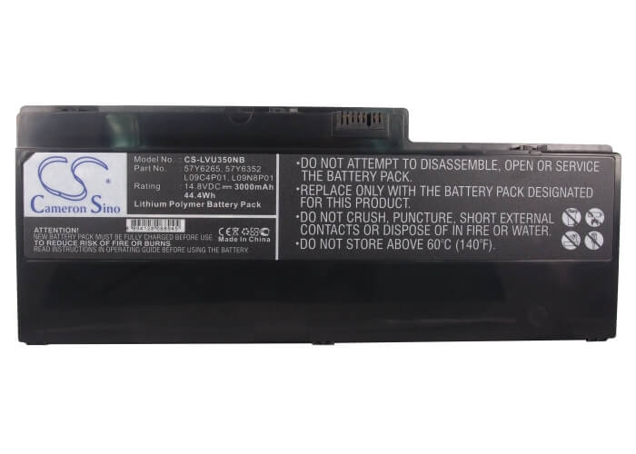 14.8V, 3000mAh, Li-Polymer Battery fits Lenovo, Ideapad U350, Ideapad U350 20028, 44.4Wh