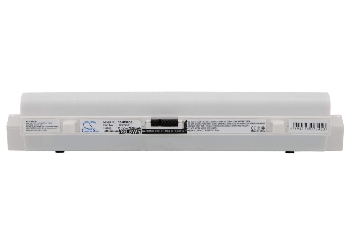 White, 11.1V, 7800mAh, Li-ion Battery fits Lenovo, Ideapad S10, Ideapad S10 20015, 86.58Wh