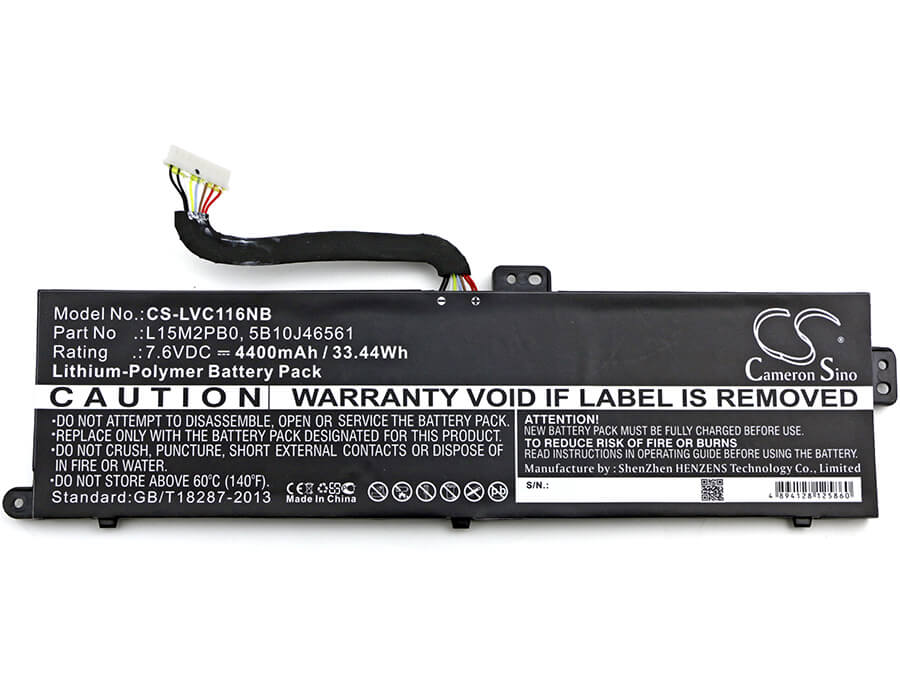 7.6V, 4400mAh, Li-Polymer Battery fits Lenovo, 100s-11iby, Chromebook 11.6, 33.44Wh