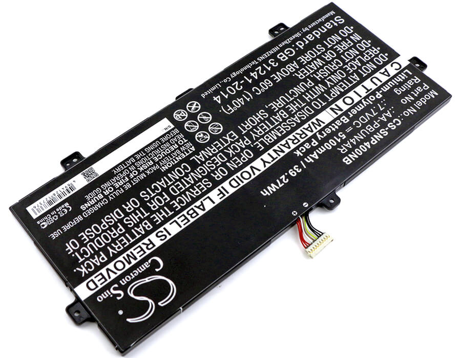 7.7V, 5100mAh, Li-Polymer Battery fits Samsung, 900x5l, 900x5l-k01, 39.27Wh