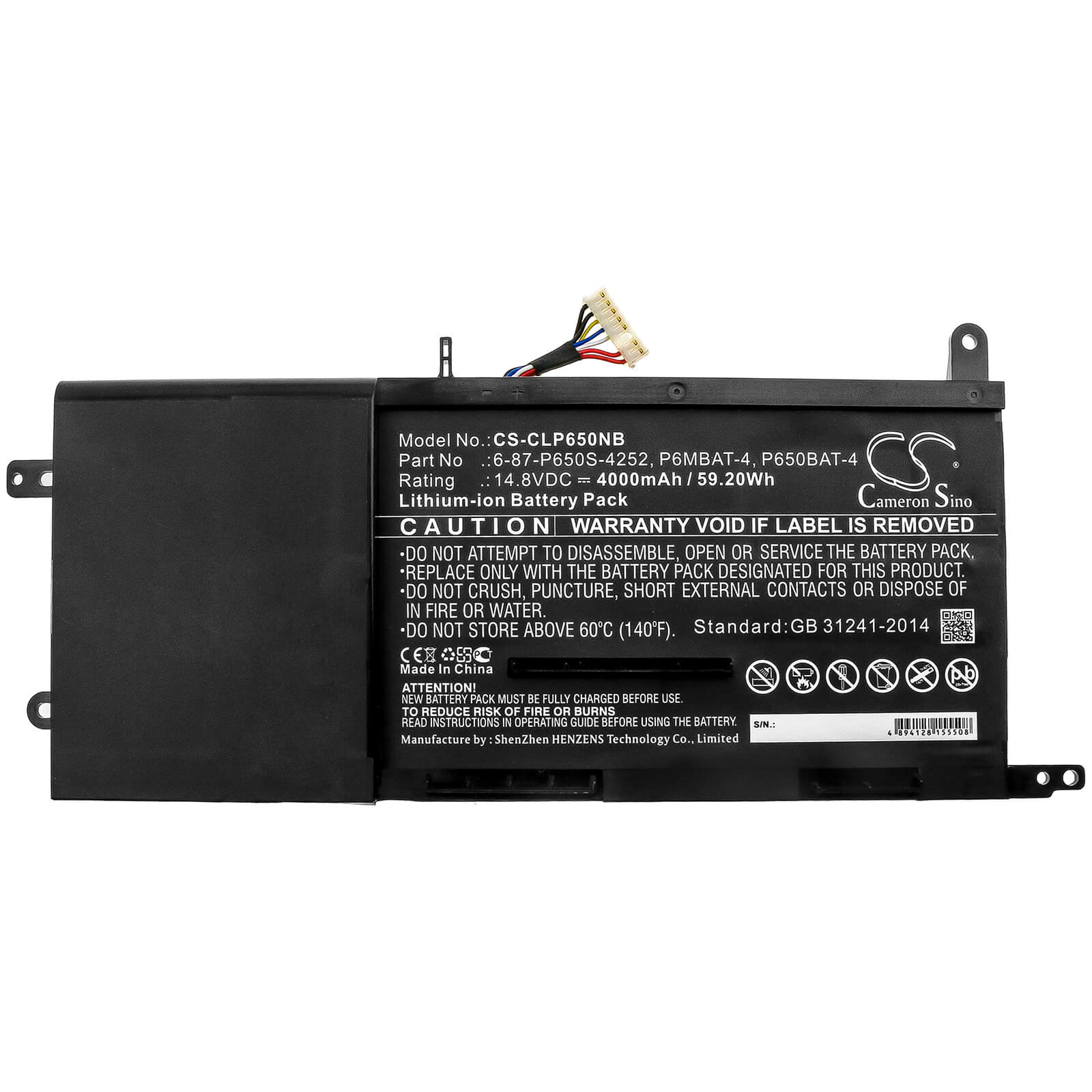14.8V, 4000mAh, Li-ion Battery fits Thunderobot, St Pro, St Pro-670016g512g10606gws, 59.2Wh