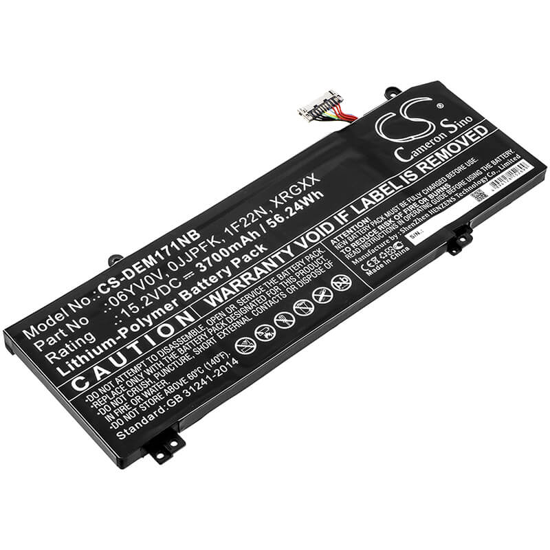 15.2V, 3700mAh, Li-Polymer Battery fits Dell, Alienware 2018 Orion M15, Alienware Alw15m-d1735r, 56.24Wh