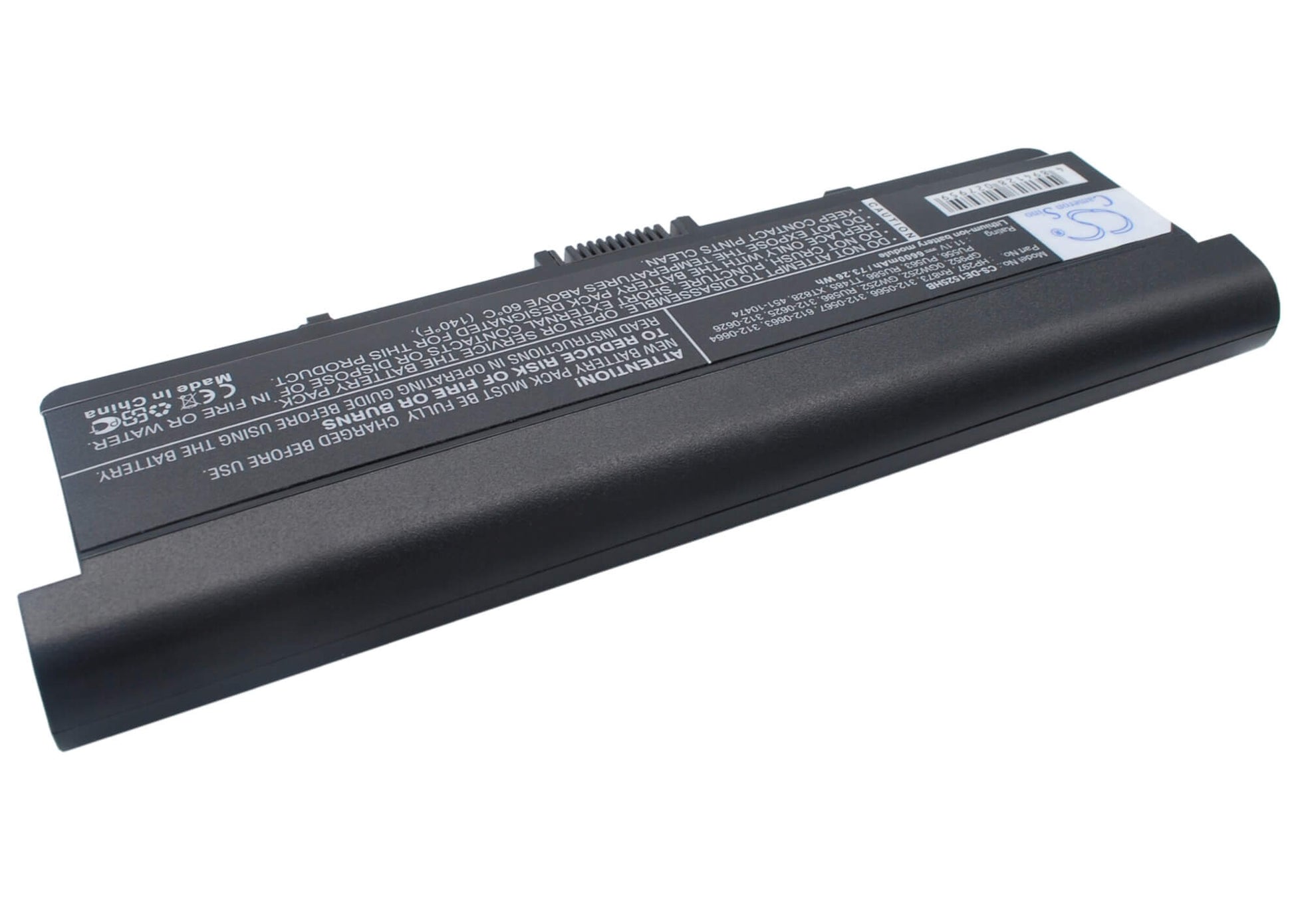 11.1V, 6600mAh, Li-ion Battery fits Dell, Inspiron 1525, Inspiron 1526, 73.26Wh