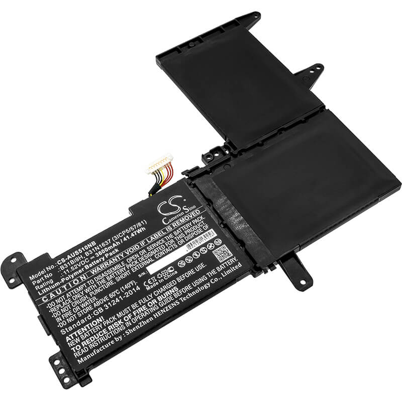 11.52V, 3600mAh, Li-Polymer Battery fits Asus, A510qa, A510qa-br098t, 41.472Wh