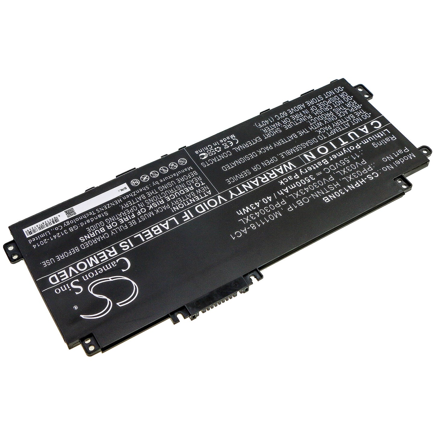 11.55V, 3500mAh, Li-Polymer Battery fits Hp, Pavilion 13-bb, Pavilion 13-bb0000nc, 40.425Wh
