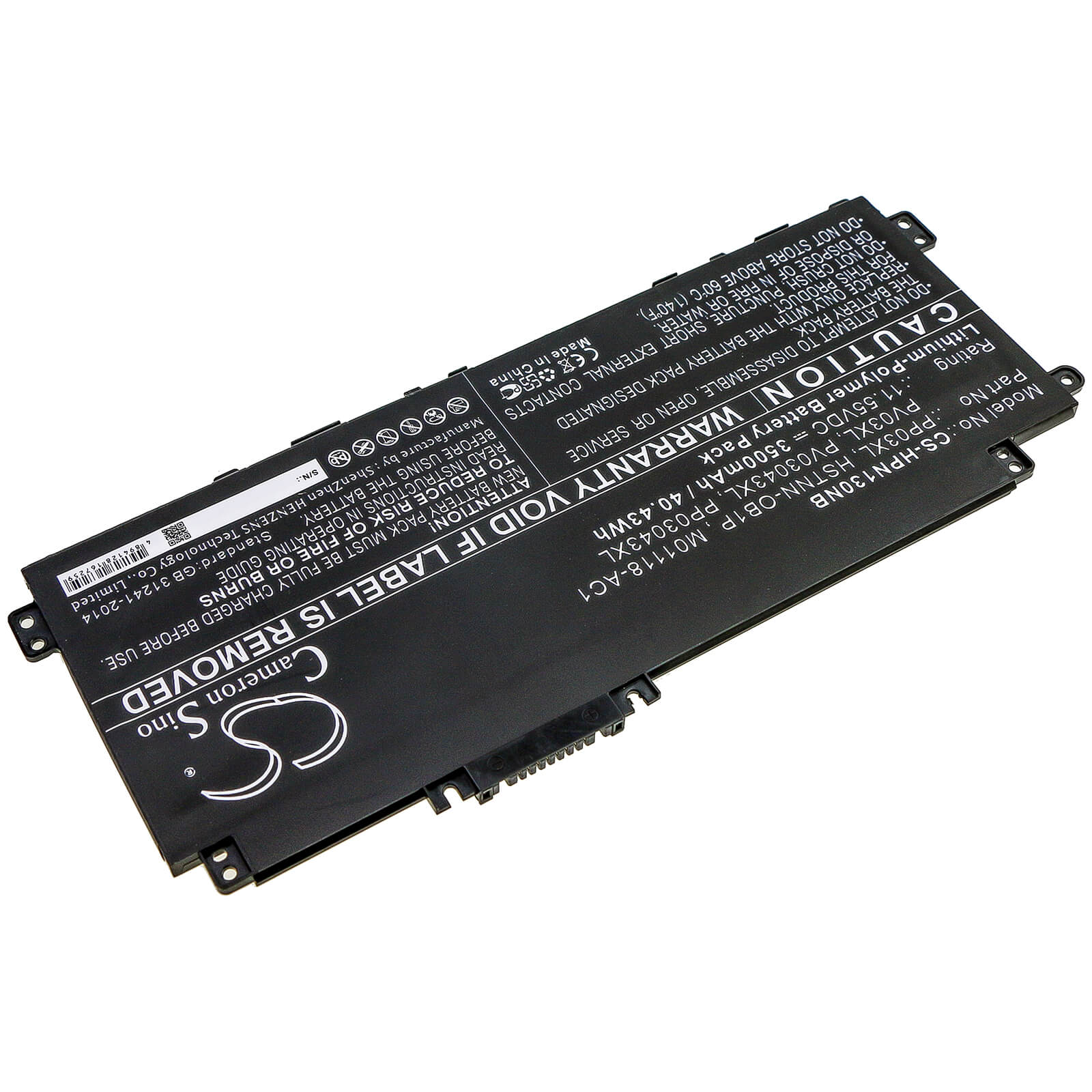 11.55V, 3500mAh, Li-Polymer Battery fits Hp, Pavilion 13-bb, Pavilion 13-bb0000nc, 40.425Wh