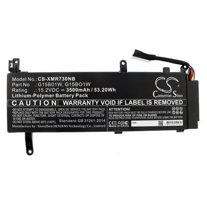 15.2V, 3500mAh, Li-Polymer Battery fits Xiaomi, 171502-ad, 171502-ai, 53.2Wh