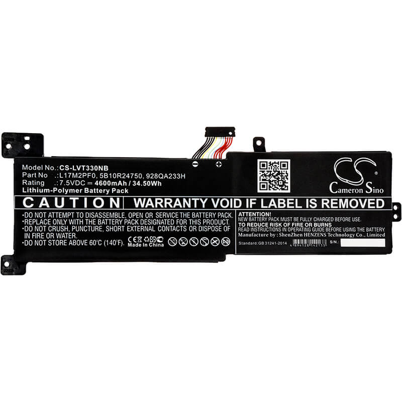 7.5V, 4600mAh, Li-Polymer Battery fits Lenovo, Ideapad 330, Ideapad 330-15arr, 34.5Wh