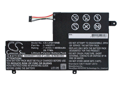 7.4V, 4050mAh, Li-Polymer Battery fits Lenovo, Ideapad 300s-14isk, Ideapad 300s-14isk 80q4, 29.97Wh