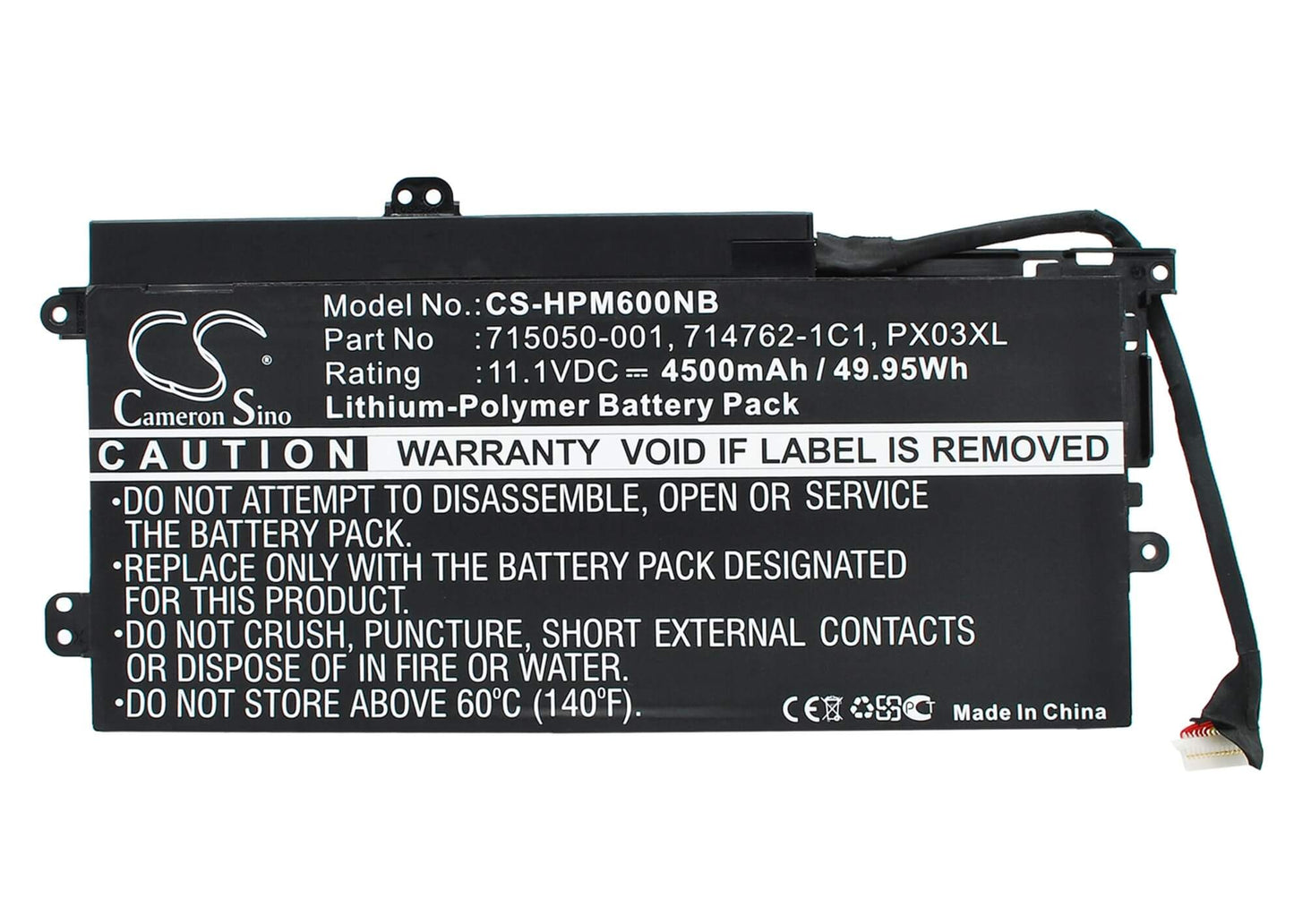 11.1V, 4500mAh, Li-Polymer Battery fits Hp, Envy 14, Envy 14-k000, 49.95Wh