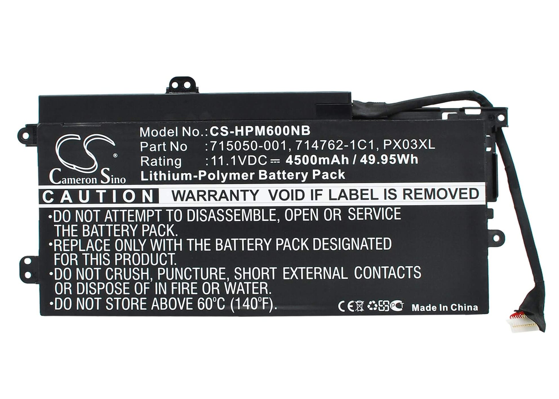 11.1V, 4500mAh, Li-Polymer Battery fits Hp, Envy 14, Envy 14-k000, 49.95Wh