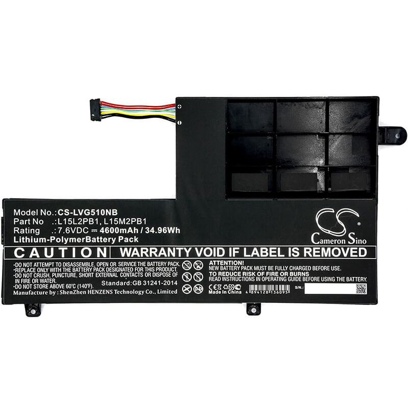 7.6V, 4600mAh, Li-Polymer Battery fits Lenovo, Yoga 510, Yoga 510-14ast, 34.96Wh