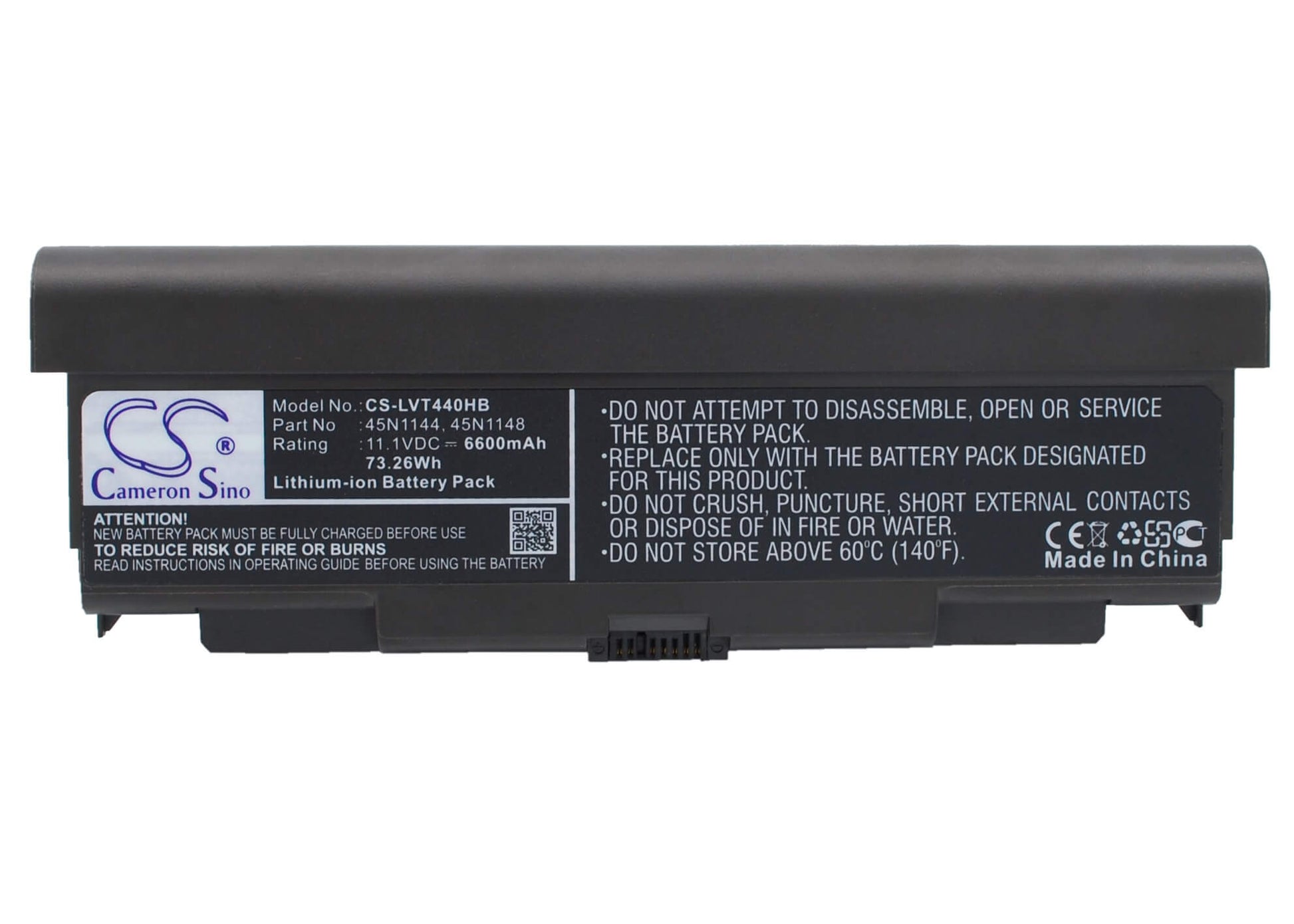 11.1V, 6600mAh, Li-ion Battery fits Lenovo, 20at0019cd, Thinkpad L440, 73.26Wh