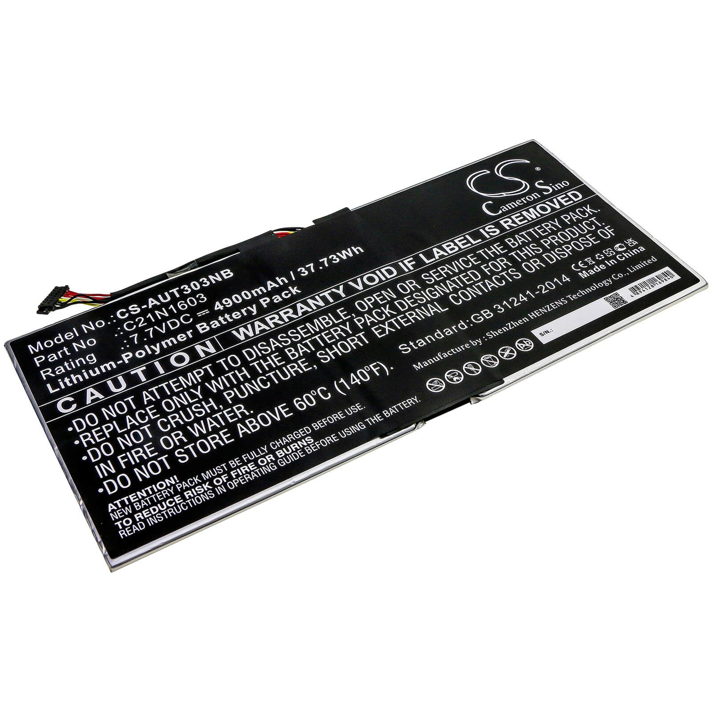7.7V, 4900mAh, Li-Polymer Battery fits Asus, B9440ua, B9440ua-xs51, 37.73Wh