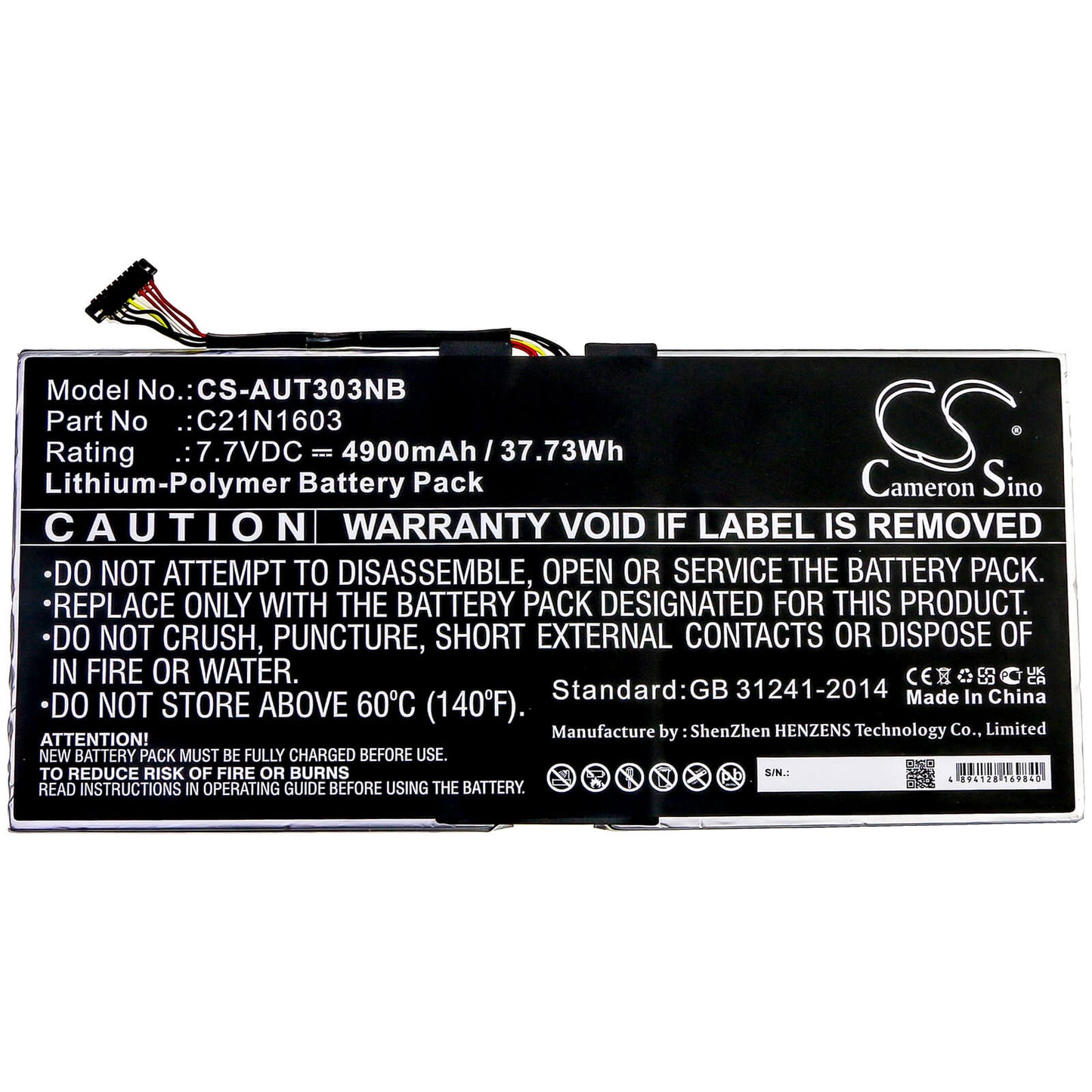 7.7V, 4900mAh, Li-Polymer Battery fits Asus, B9440ua, B9440ua-xs51, 37.73Wh