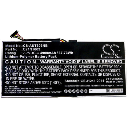 7.7V, 4900mAh, Li-Polymer Battery fits Asus, B9440ua, B9440ua-xs51, 37.73Wh