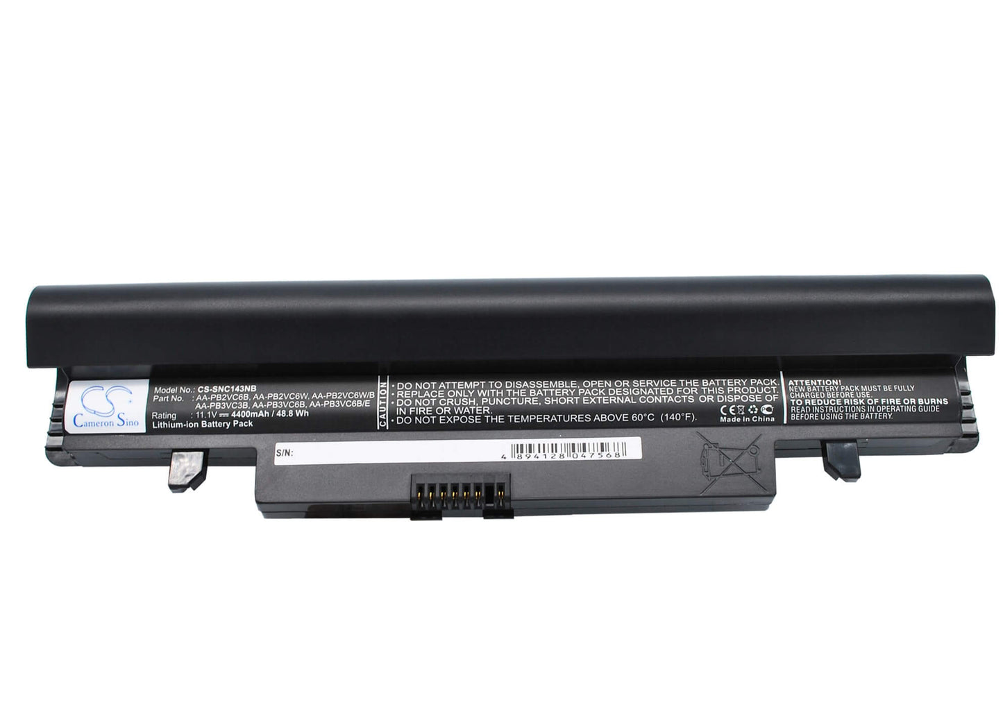 Black, 11.1V, 4400mAh, Li-ion Battery fits Samsung, Np-n143, Np-n143p, 48.84Wh