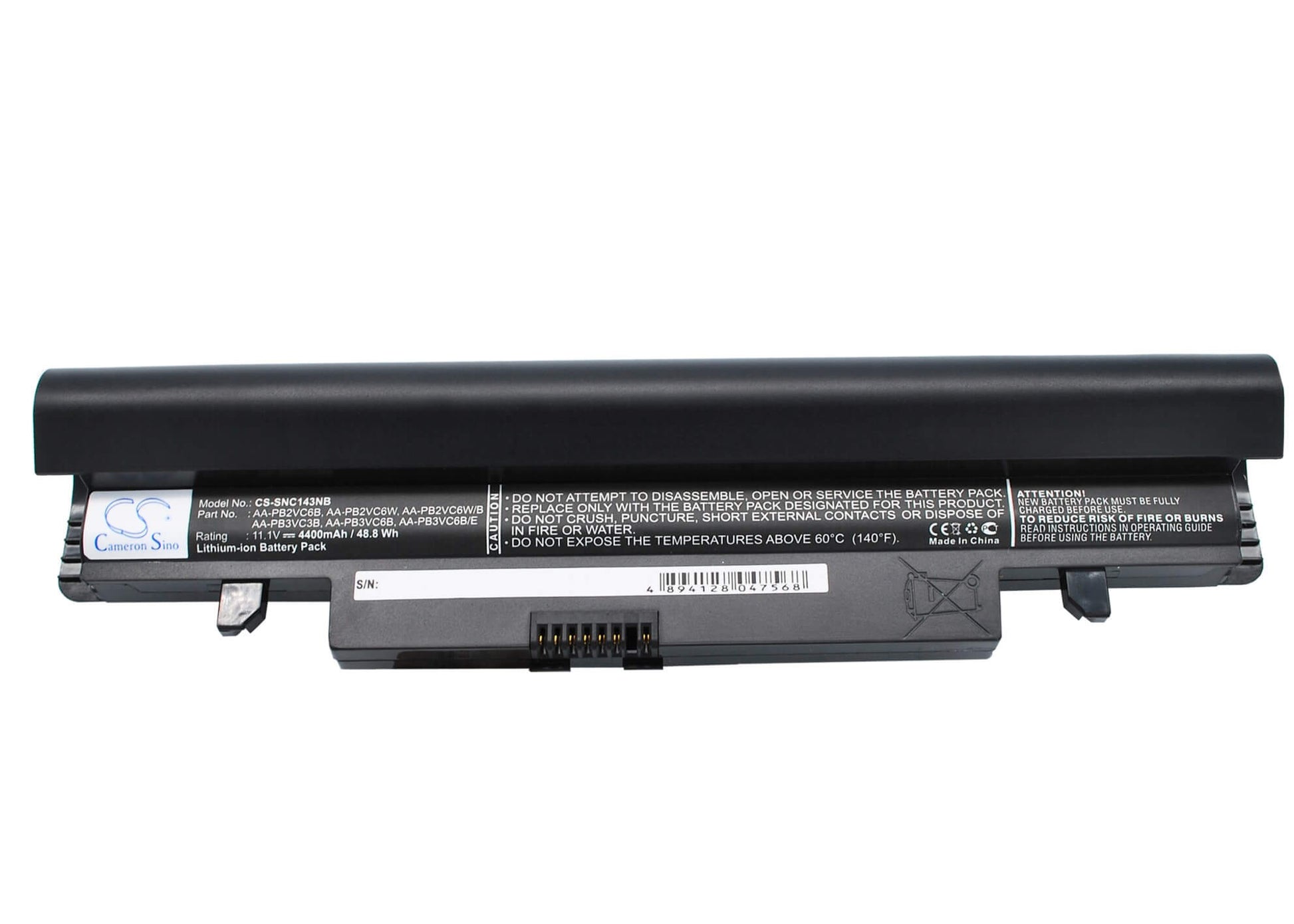 Black, 11.1V, 4400mAh, Li-ion Battery fits Samsung, Np-n143, Np-n143p, 48.84Wh