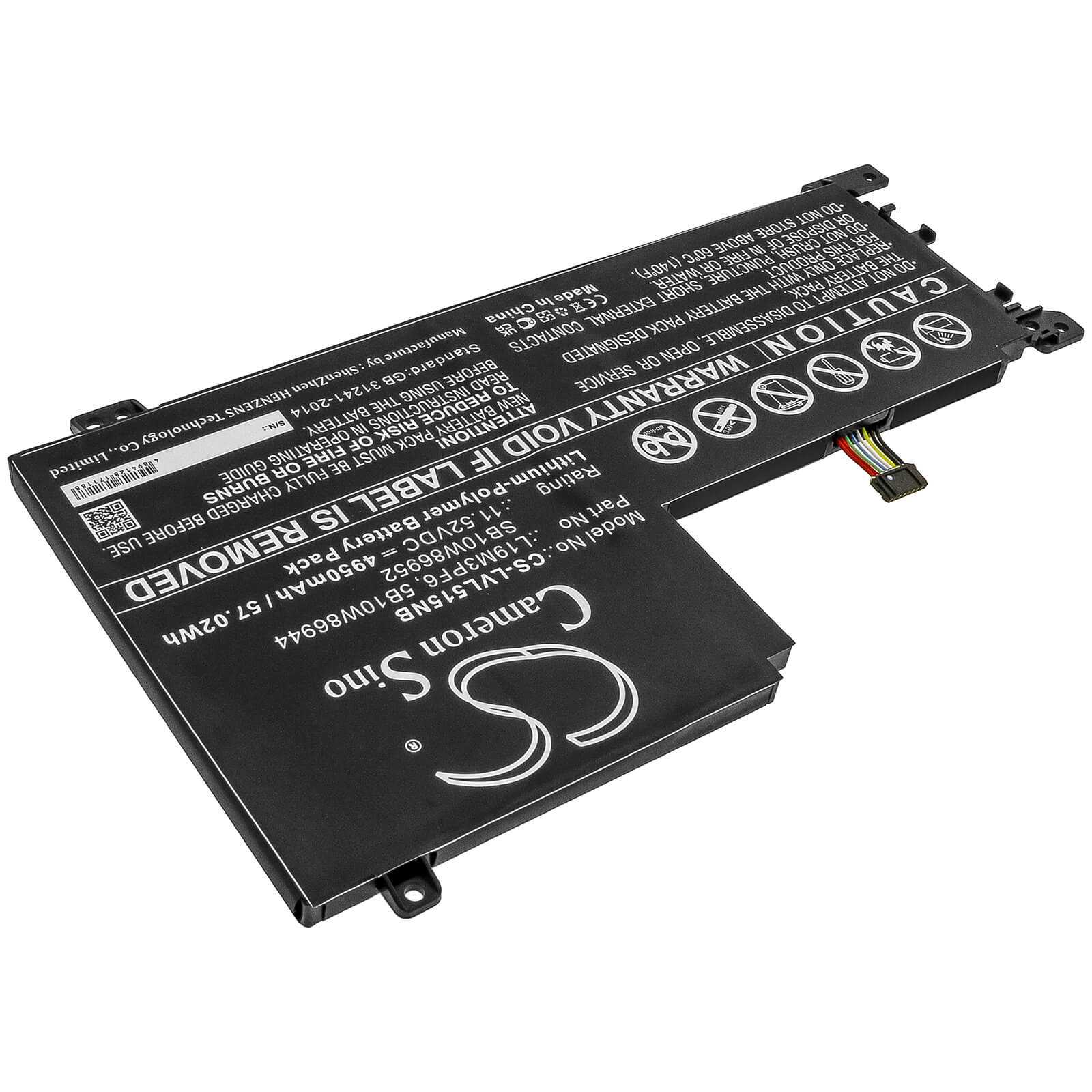 11.52V, 4950mAh, Li-Polymer Battery fits Lenovo, Ideapad 5-15iil05, Ideapad 5-15iil05 81y, 57.024Wh