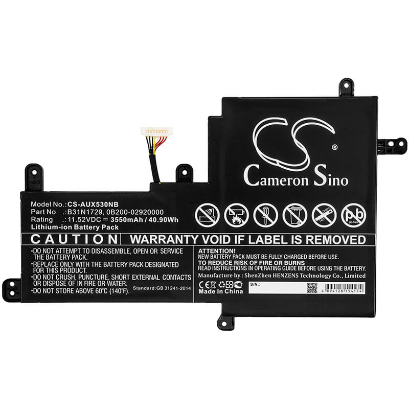 11.52V, 3550mAh, Li-ion Battery fits Asus, K530ff, P1502ff, 40.896Wh