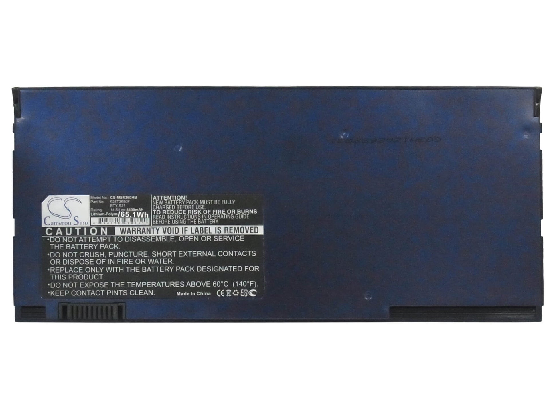 Blue, 14.8V, 4400mAh, Li-Polymer Battery fits Msi, X-slim, X-slim X320, 65.12Wh