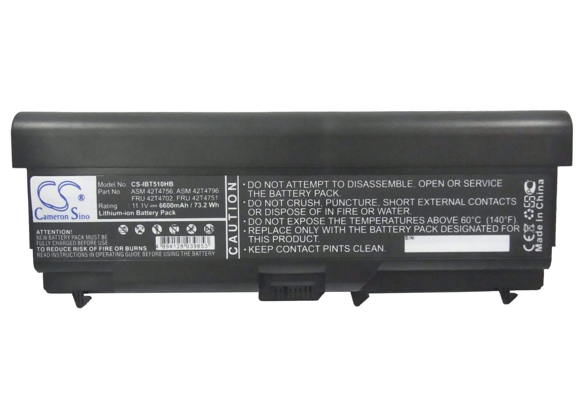 11.1V, 6600mAh, Li-ion Battery fits Lenovo, Thinkpad 70+, Thinkpad E40, 73.26Wh
