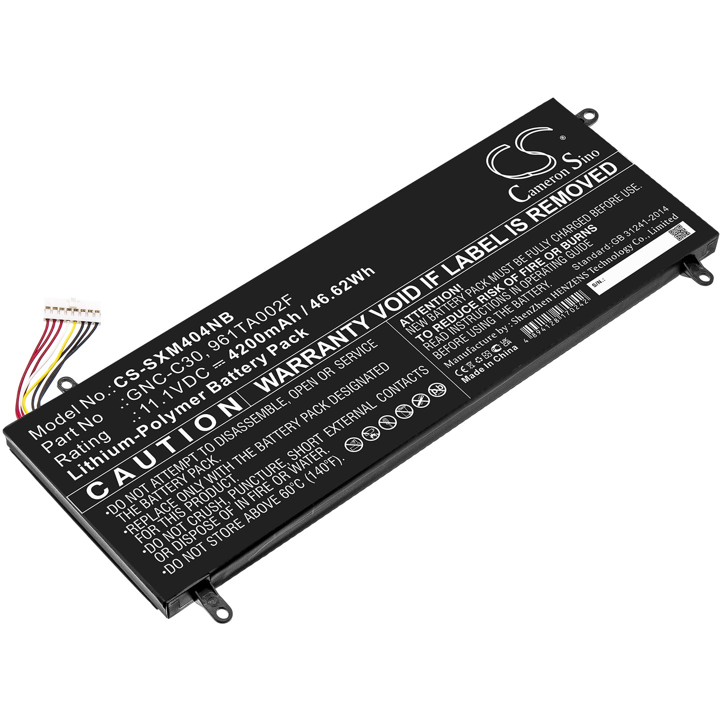 11.1V, 4200mAh, Li-Polymer Battery fits Schenker, Xmg C404, 46.62Wh