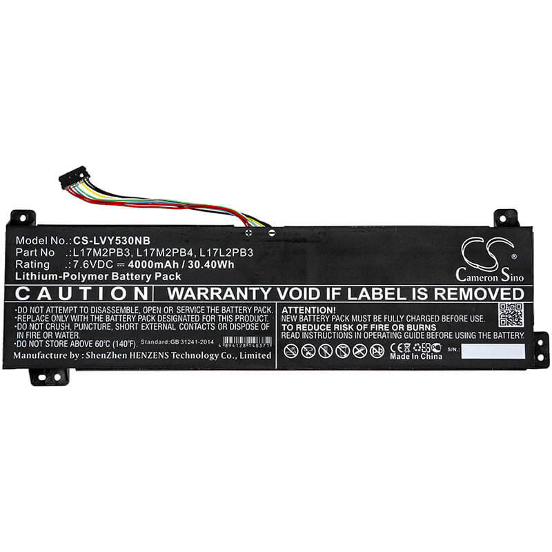 7.6V, 4000mAh, Li-Polymer Battery fits Lenovo, Ideapad Slim 1-14ast-05(81vs), Ideapad Slim 1-14ast-05(81vs00, 30.4Wh
