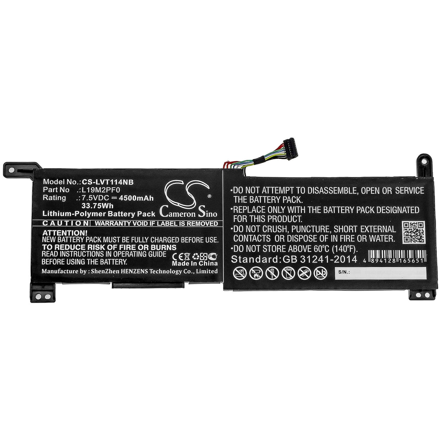 7.5V, 4500mAh, Li-Polymer Battery fits Lenovo, Ideapad 1-11ada05 82gv002bnz, Ideapad 1-11ada05(82gv), 33.75Wh
