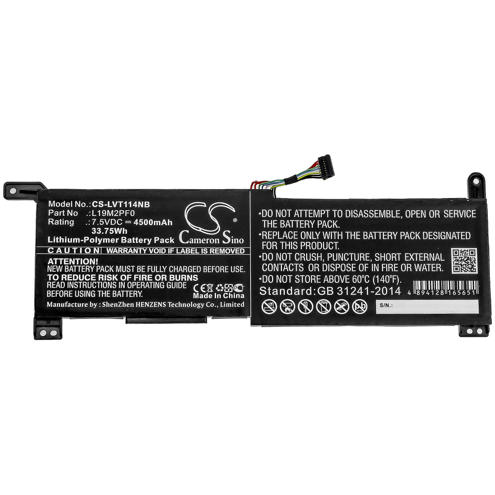 7.5V, 4500mAh, Li-Polymer Battery fits Lenovo, Ideapad 1-11ada05 82gv002bnz, Ideapad 1-11ada05(82gv), 33.75Wh