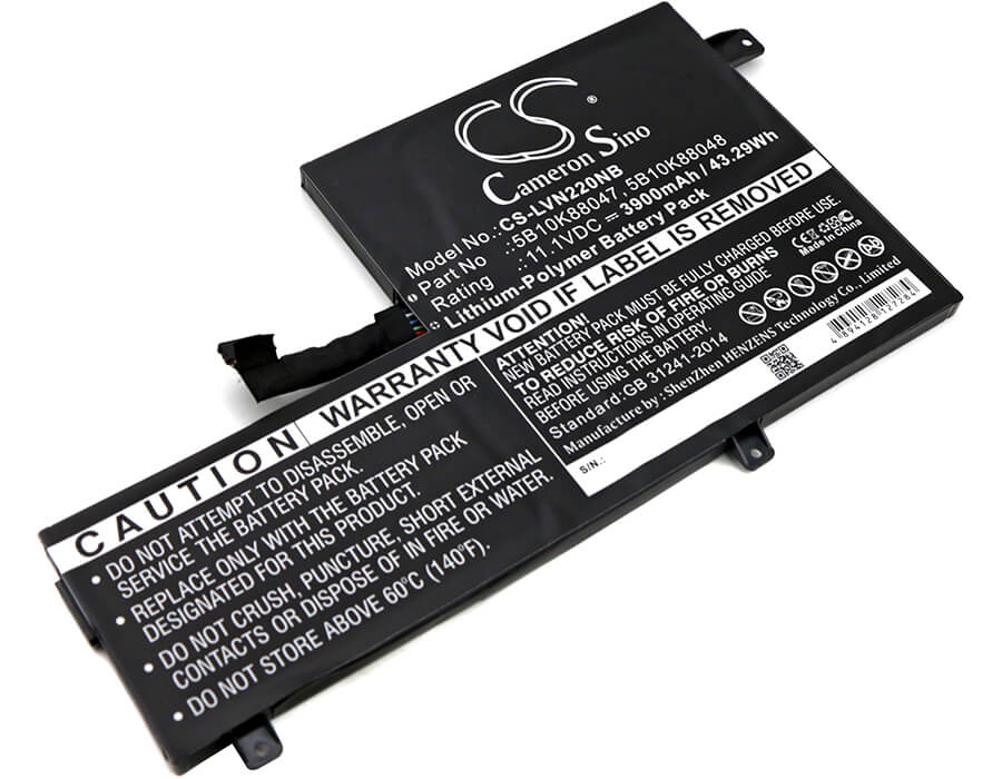 11.1V, 3900mAh, Li-Polymer Battery fits Lenovo, 80vh0001us, Chromebook 11 C330, 43.29Wh