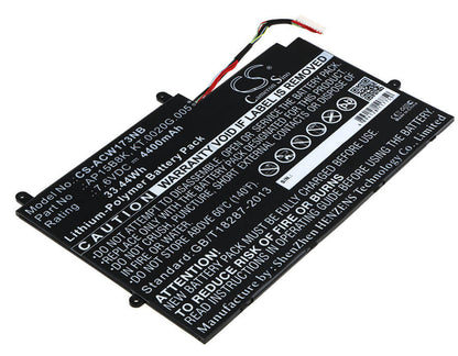 7.6V, 4400mAh, Li-Polymer Battery fits Acer, Aspire Switch 11 Sw5-173, Aspire Switch 11 Sw5-173p, 33.44Wh