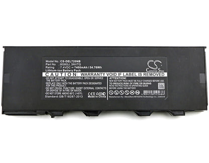 7.4V, 7400mAh, Li-ion Battery fits Dell, Latitude 12 (7204), Latitude 12 7204, 54.76Wh
