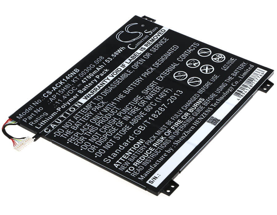 11.4V, 4700mAh, Li-Polymer Battery fits Acer, Ao1-431-c139, Ao1-431-c4xg, 53.58Wh
