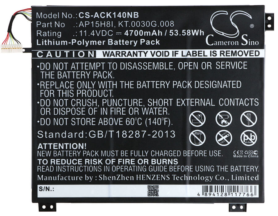 11.4V, 4700mAh, Li-Polymer Battery fits Acer, Ao1-431-c139, Ao1-431-c4xg, 53.58Wh