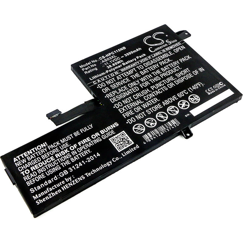 11.1V, 3500mAh, Li-Polymer Battery fits Hp, 1bs76ut, 1fx82utaba, 38.85Wh