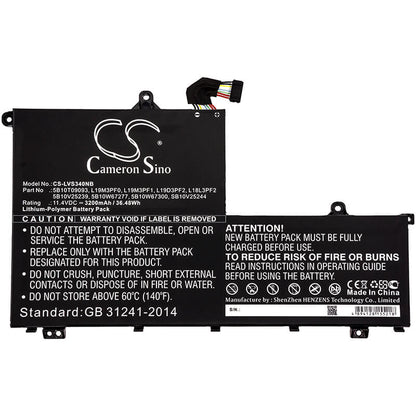 11.4V, 3200mAh, Li-Polymer Battery fits Lenovo, Ideapad S340, Ideapad S340-15iwl Touch, 36.48Wh
