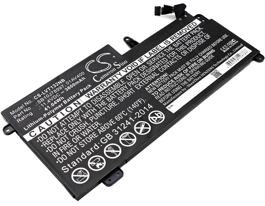 11.4V, 3600mAh, Li-Polymer Battery fits Lenovo, 20gj-006jsp, Lenovo Think Pad 13 (20gjs0250, 41.04Wh