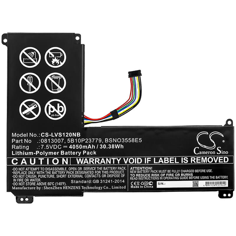 7.5V, 4050mAh, Li-Polymer Battery fits Lenovo, Ideapad 120s-14, Ideapad 120s-14iap, 30.375Wh