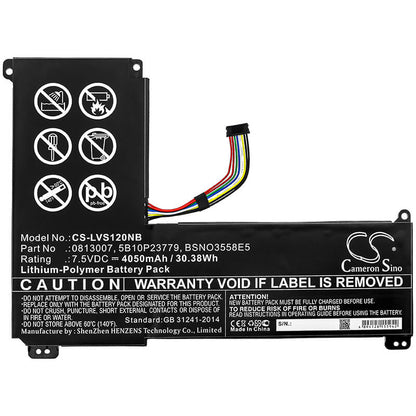 7.5V, 4050mAh, Li-Polymer Battery fits Lenovo, Ideapad 120s-14, Ideapad 120s-14iap, 30.375Wh